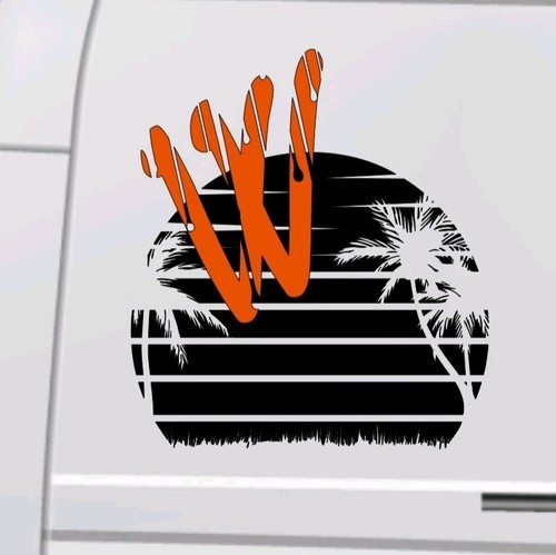 Large sunset vinyl decal - 2x,