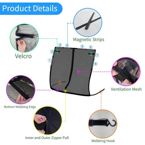 Magnetic mesh tailgate screen - mesh,
